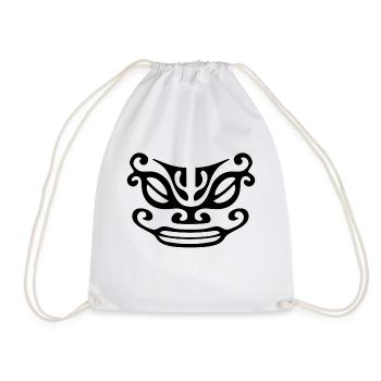 visage maori16 noir - Sac de sport léger - blanc - Devant