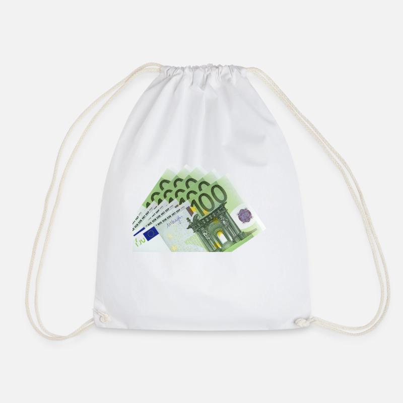 Euro banknotes - Drawstring Bag - white
