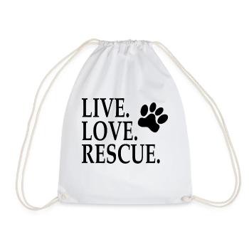 Animal Welfare, Dog, Cat, Animal Welfare Activist, Paw - Drawstring Bag - white - Front