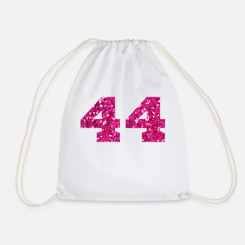 Nummer 44 Pink Glitter - 44. Jahrestag - Turnbeutel - Weiß