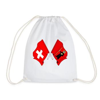 Schweiz-Flagge und Glarner Flagge - Turnbeutel - Weiß - Vorne