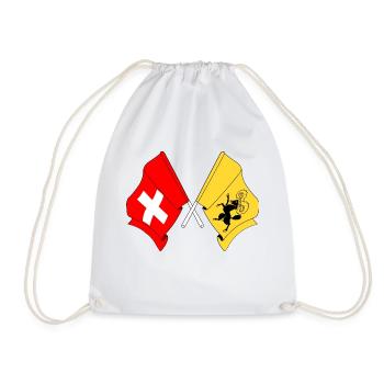Flagge Schweiz, Flagge Schaffhausen - Turnbeutel - Weiß - Vorne