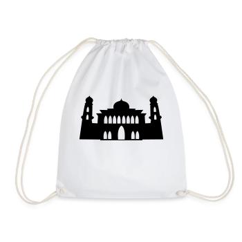 mosque silhouette - Drawstring Bag - white - Front