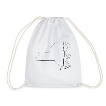 New York (United States) | Map | Shadow Script - Drawstring Bag - white - Front
