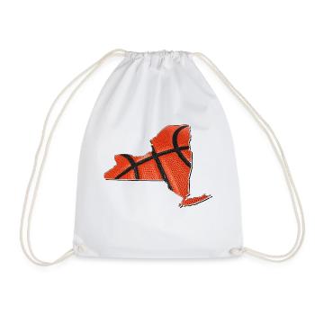 New York (United States) | real basketball | Map - Drawstring Bag - white - Front