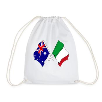 Flag of Australia, Flag Italy - Drawstring Bag - white - Front