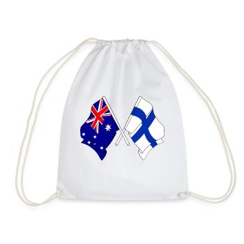Deux drapeaux croisés de l’Australie, drapeau de la Finlande - Sac de sport léger - blanc - Devant