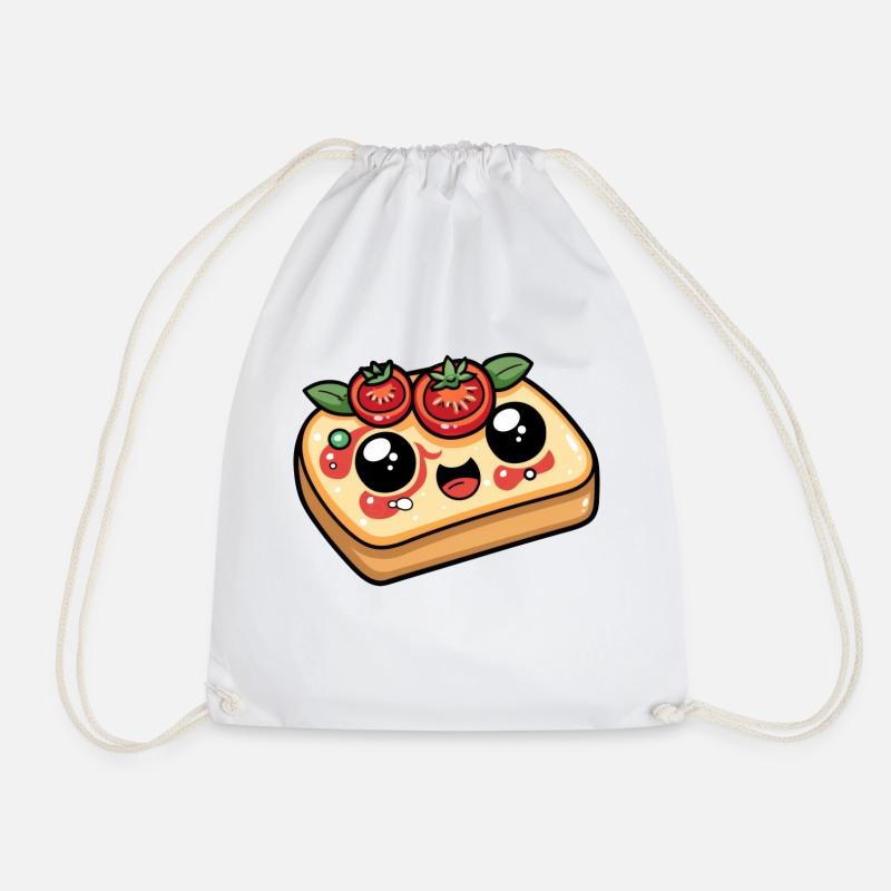 Lustiges Brot mit Tomate Comic - Turnbeutel - Weiß