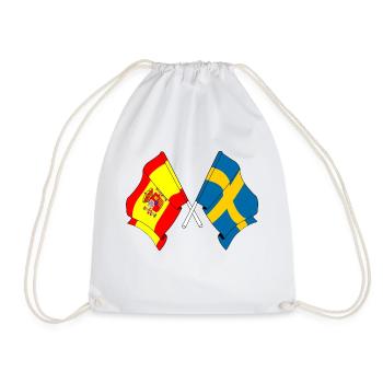 Flagge von Spanien, Schweden - Turnbeutel - Weiß - Vorne