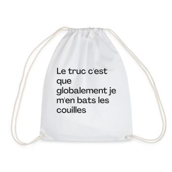The thing is that I don't give a damn - Drawstring Bag - white - Front