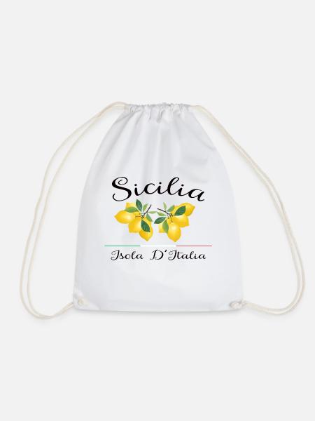 Sizilien, Sicilia, Sicily - Turnbeutel - Weiß
