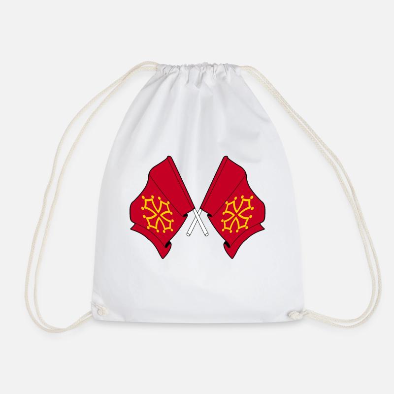 Deux drapeaux Midi Pyrénées - Sac de sport léger - blanc