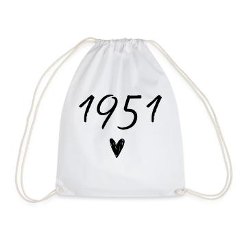 1951 Heart Anniversary - Drawstring Bag - white - Front