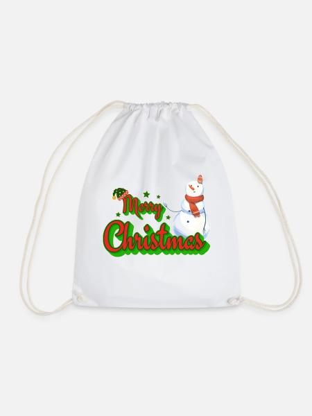 Merry Christmas Snowman - Turnbeutel - Weiß