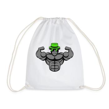 Strong Gorilla - Drawstring Bag - white - Front