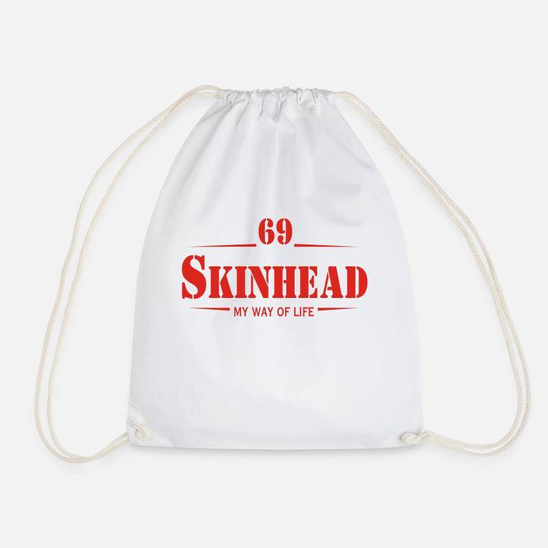 Working Class Skinhead Oi! Antiracist Bootboys My - Drawstring Bag - white