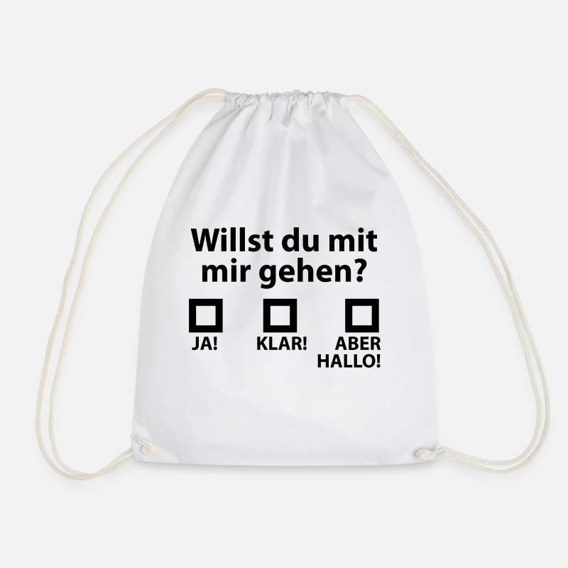 Willst du mit mir gehen? - Turnbeutel - Weiß