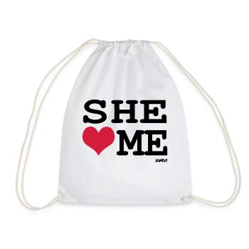 she loves me by wam - Turnbeutel - Weiß - Vorne