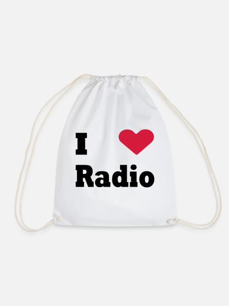 Radio - Drawstring Bag - white