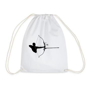 archery arrow bow crossbow target sports42 - Drawstring Bag - white - Front