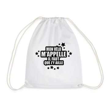 mon vélo m'appelle il faut que j'y aille - Sac de sport léger - blanc - Devant