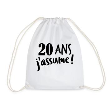 20 ans j'assume - Sac de sport léger - blanc - Devant