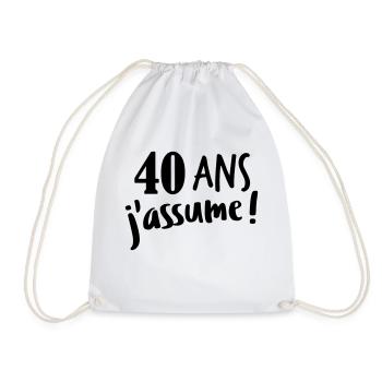 40 ans j'assume - Sac de sport léger - blanc - Devant
