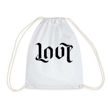 LOVE AMBIGRAM FONT - Drawstring Bag - white - Front
