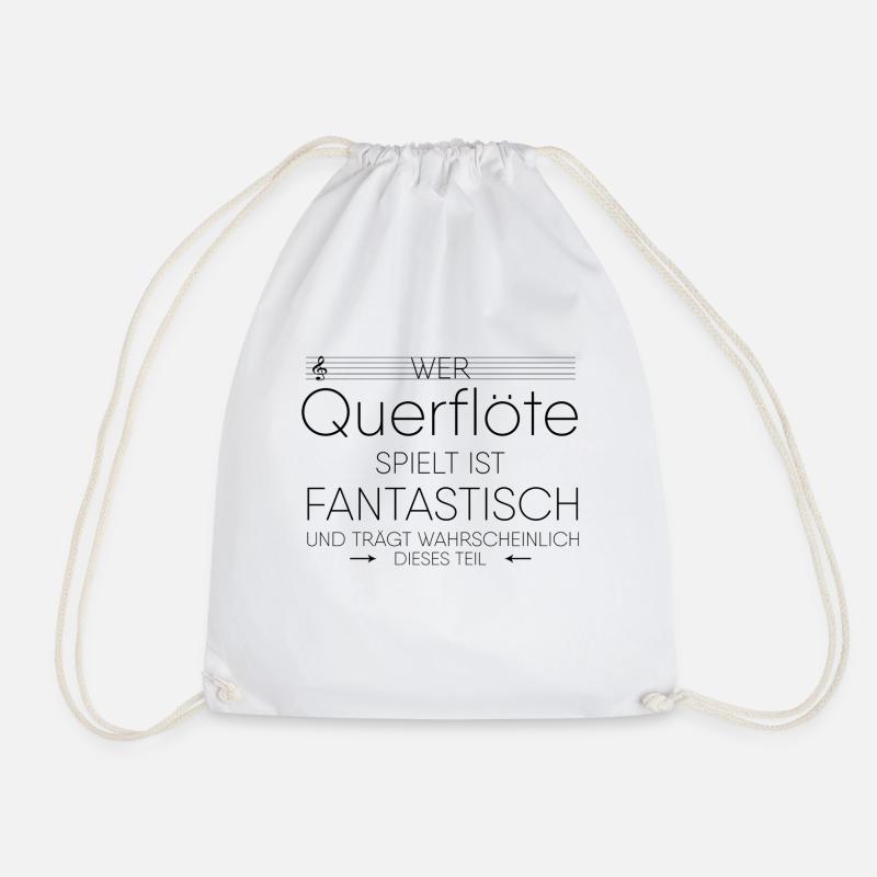 Querflöte Instrument Geschenk - Turnbeutel - Weiß