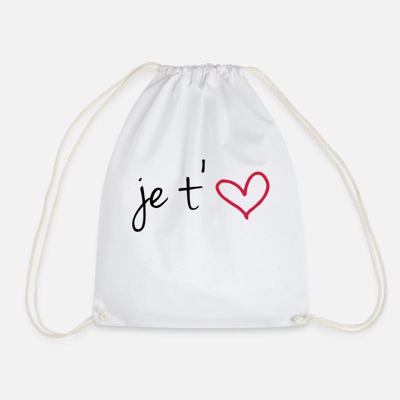 Je t'aime - Drawstring Bag - white