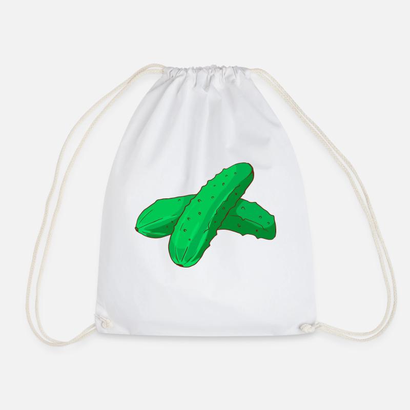 Pickled Gherkins Gherkins Cornichons Cucumbers - Drawstring Bag - white
