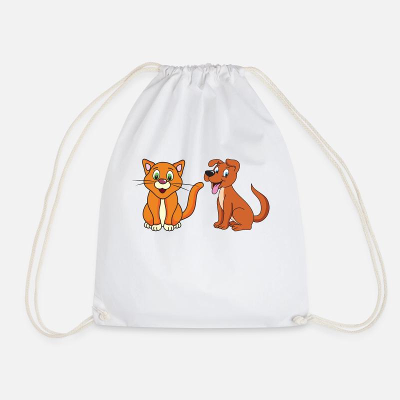 Katze Hund - Turnbeutel - Weiß