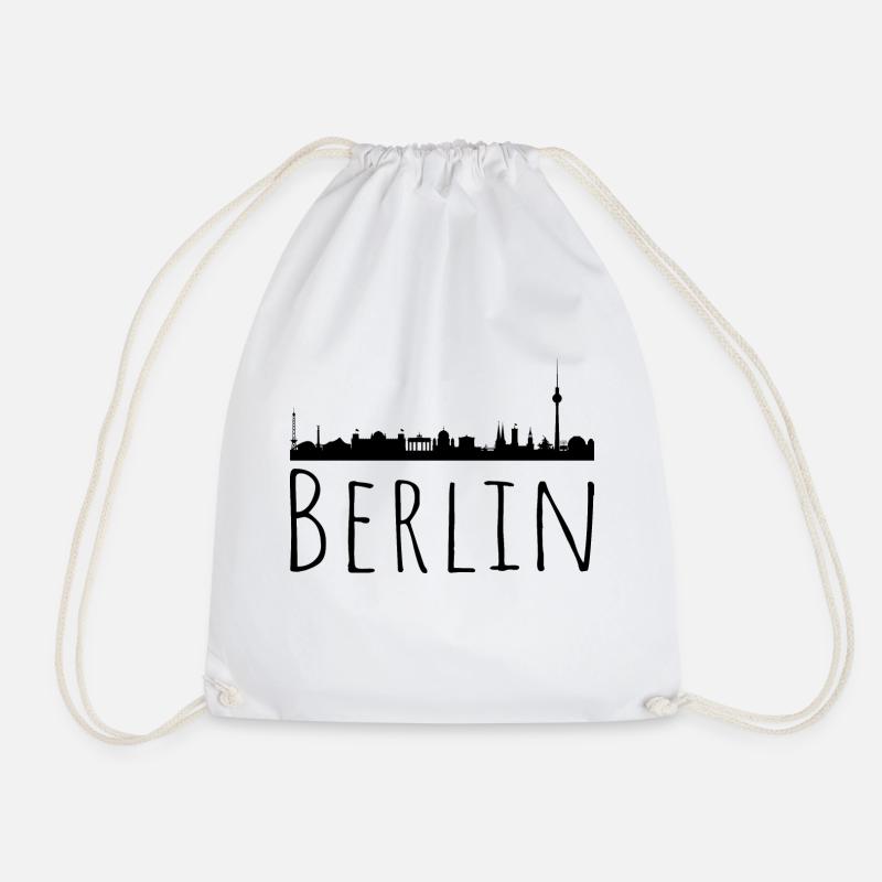 Berlin cityscape - Drawstring Bag - white