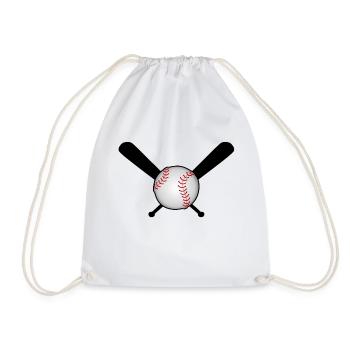 Baseball avec batte de baseball sur croix - Sac de sport léger - blanc - Devant