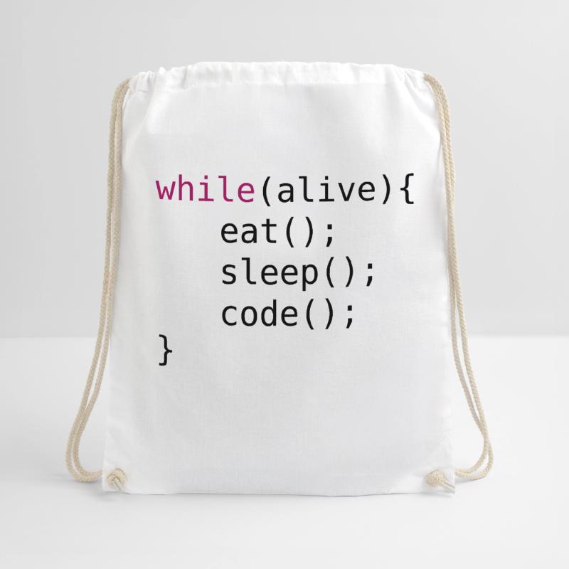 Funny code source code Drawstring Bag
