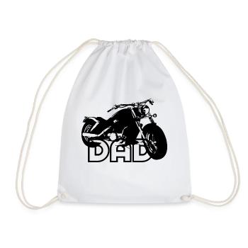 Biker DAD Black Motorcycle - Drawstring Bag - white - Front