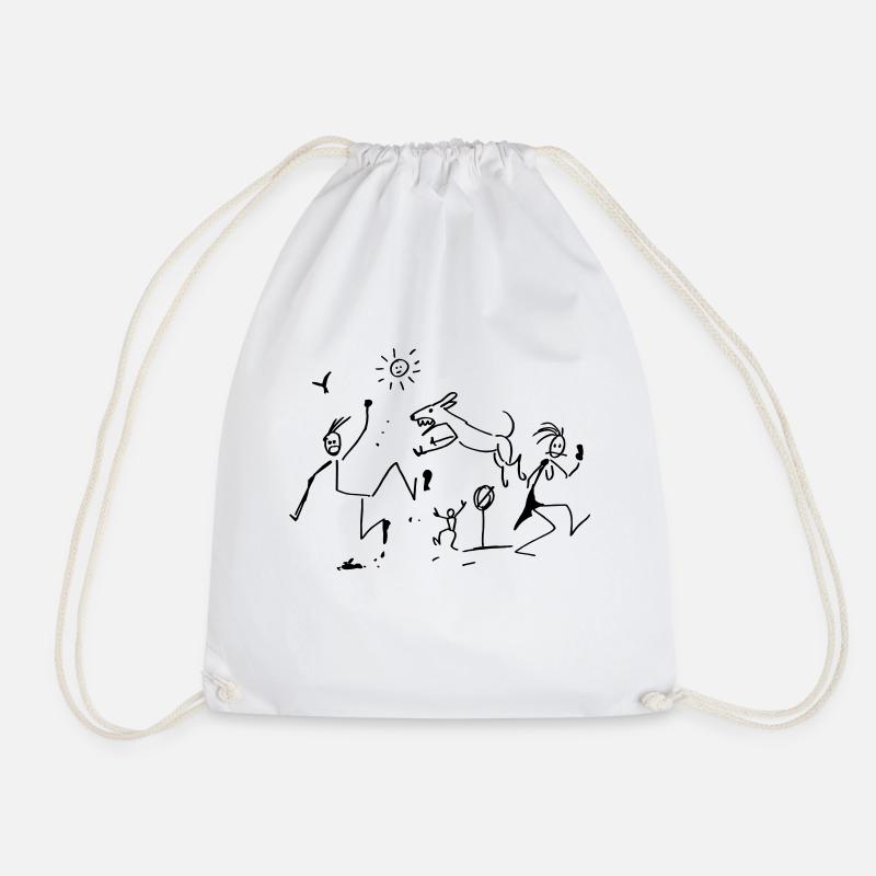 Abstract Art - Drawstring Bag - white
