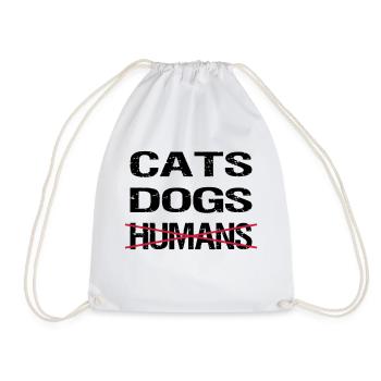 CATS DOGS HUMANS - Turnbeutel - Weiß - Vorne
