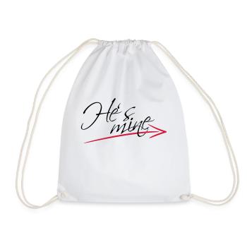 Hes mine Arrow Design - Turnbeutel - Weiß - Vorne
