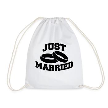Just Married Rings Logo Design - Sac de sport léger - blanc - Devant