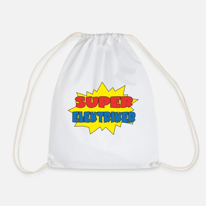 Super elektriker - Drawstring Bag - white