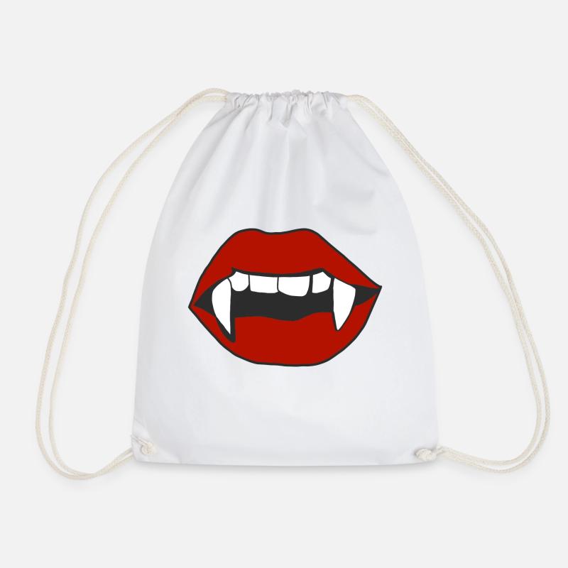 Vampire Halloween Lips - Drawstring Bag - white