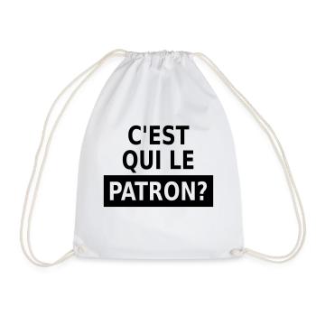 c'est qui le patron? - Drawstring Bag - white - Front