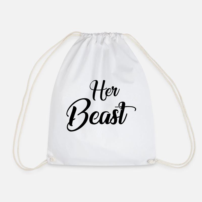 Her beauty - Drawstring Bag - white