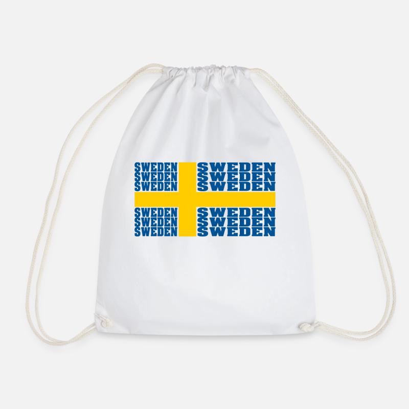Sweden Sweden - Drawstring Bag - white