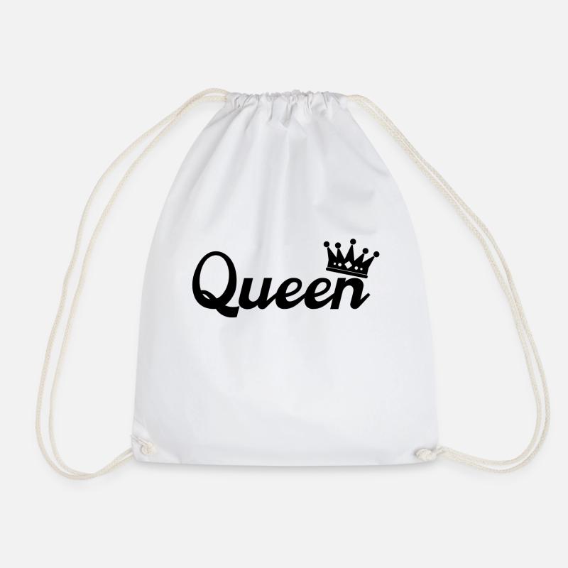 Queen - Drawstring Bag - white