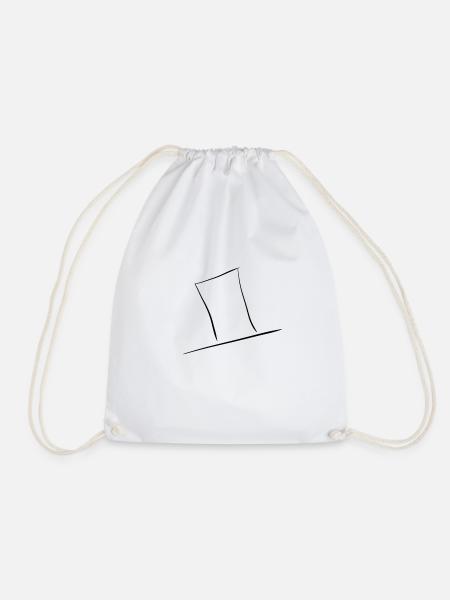 Hat, top hat - Drawstring Bag - white