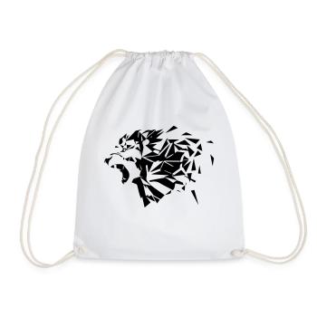 Lion's head - Drawstring Bag - white - Front