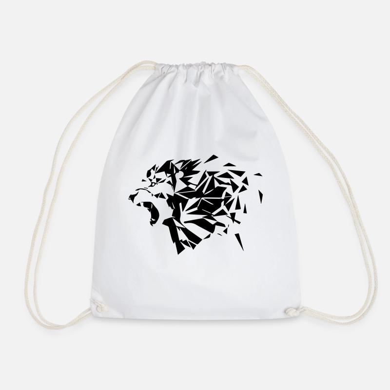 Lion's head - Drawstring Bag - white