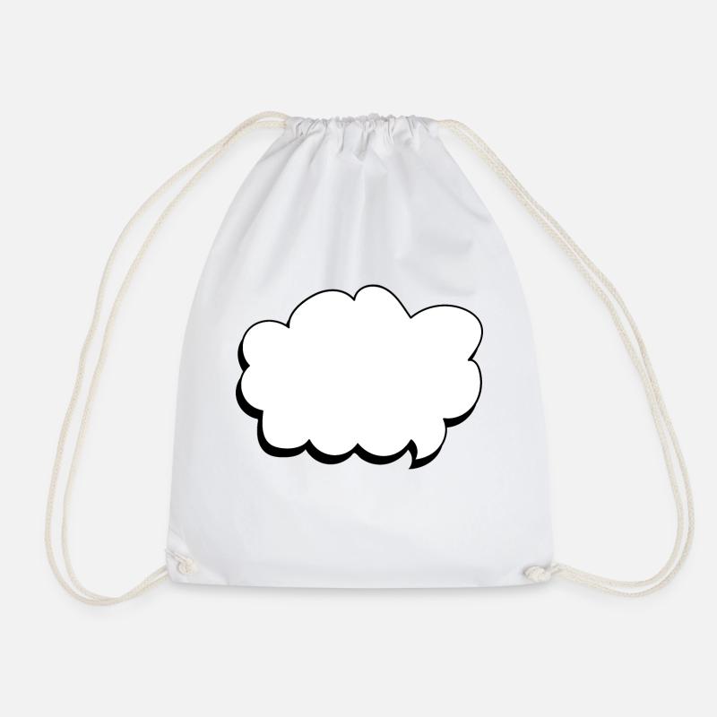 speech bubble - Drawstring Bag - white